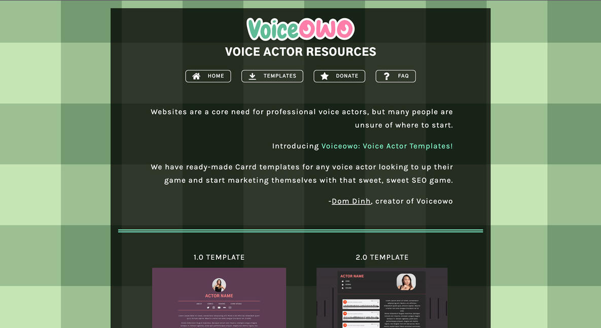 Voice Actor Carrd Template